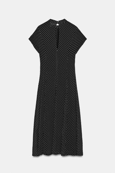 VESTIDO MIDI LUNARES ZW COLLECTION - Negro / Blanco de Zara