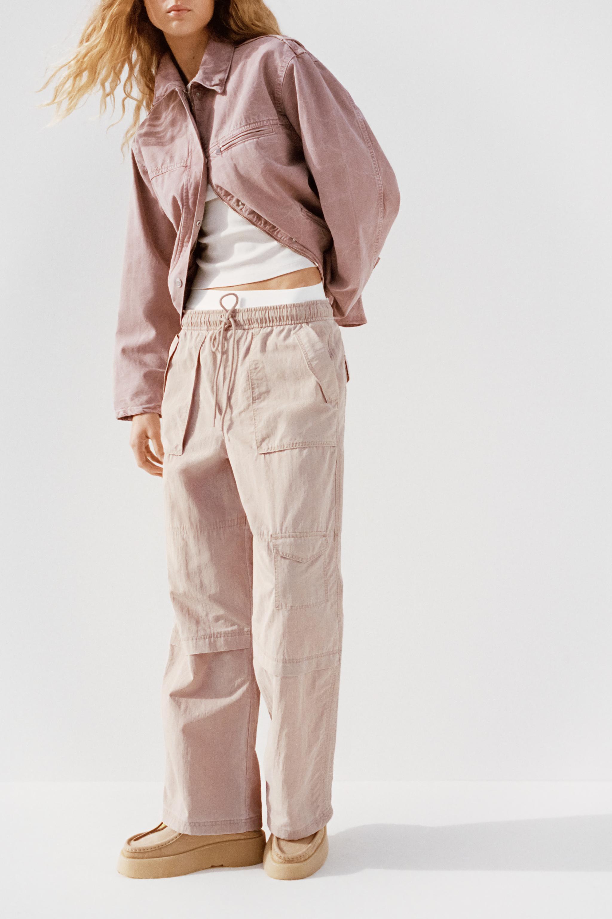 ZARA PINK TROUSERS WITH BELT Size L Ref. 4387/030