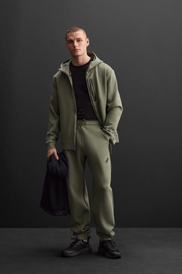 SWEAT TECHNIQUE ZIPPÉ - Vert olive de Zara