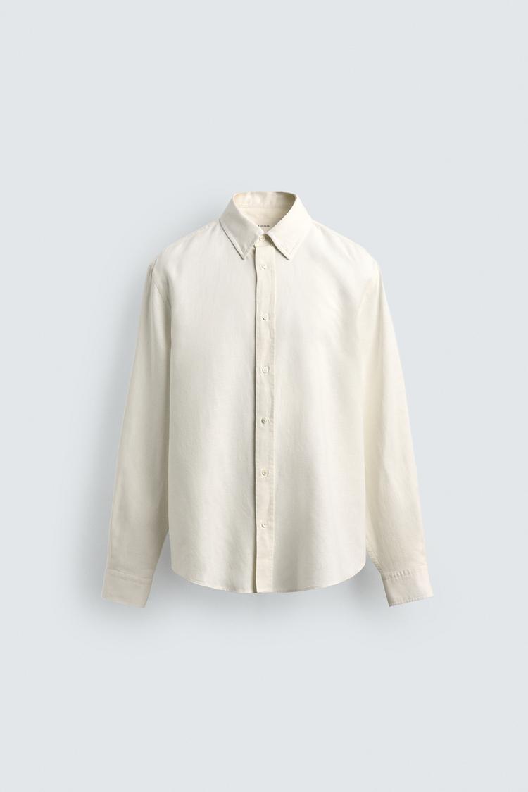 ZARA HEMP-COTTON REGULAR FIT SHIRT