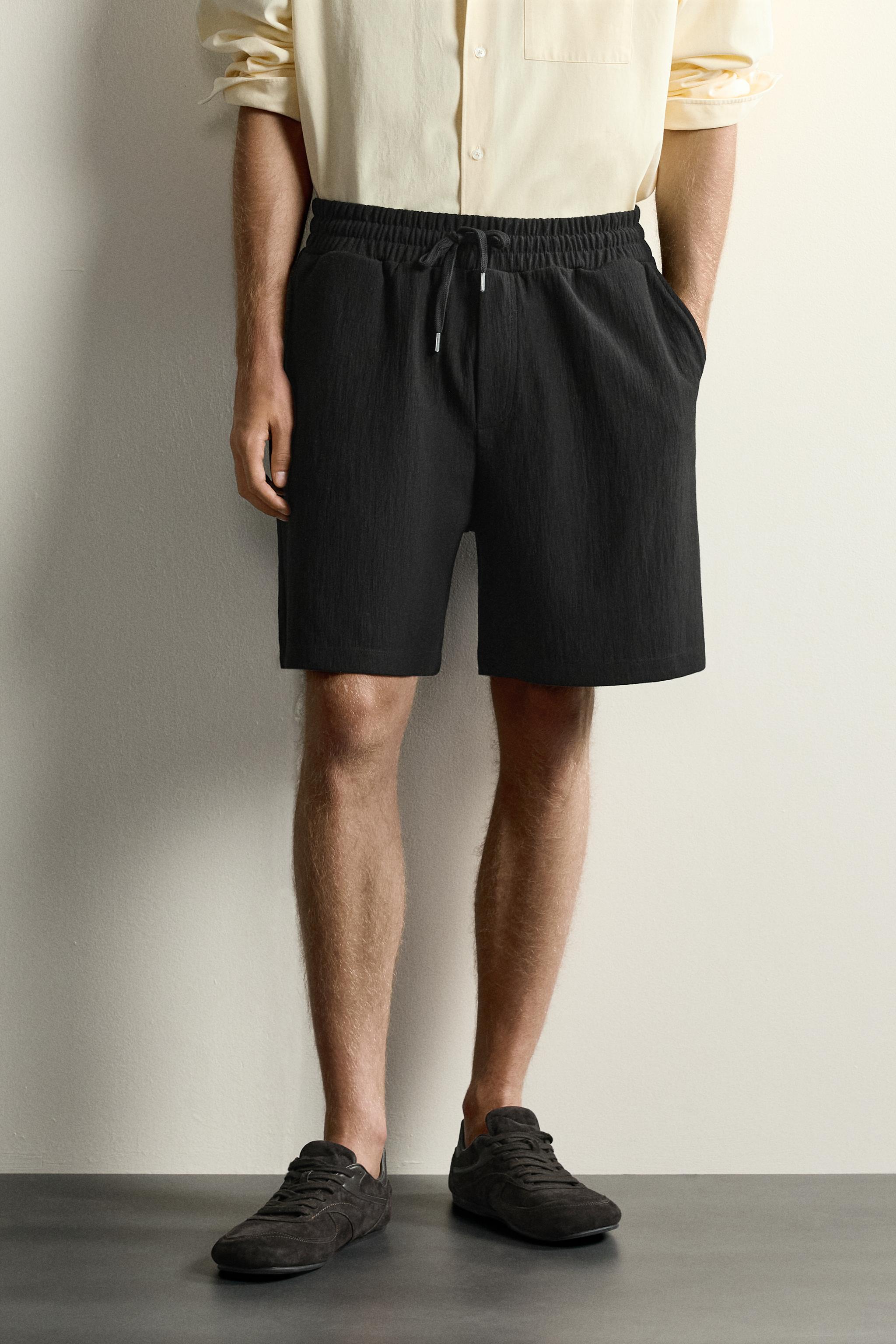 DOKULU JOGGING FIT BERMUDA - Siyah | ZARA Türkiye / Turkey