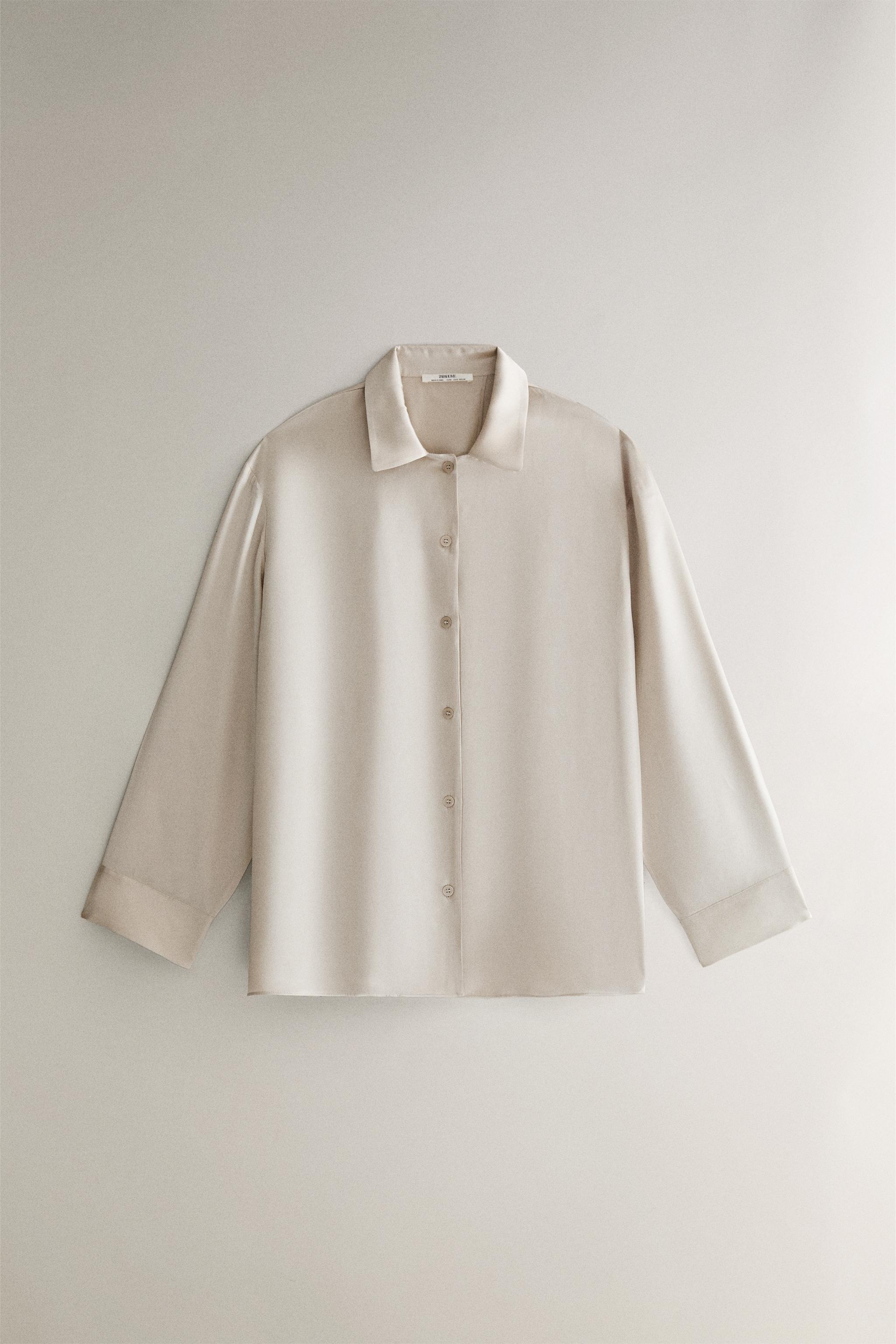 SILK SHIRT - Pearl gray | ZARA United States