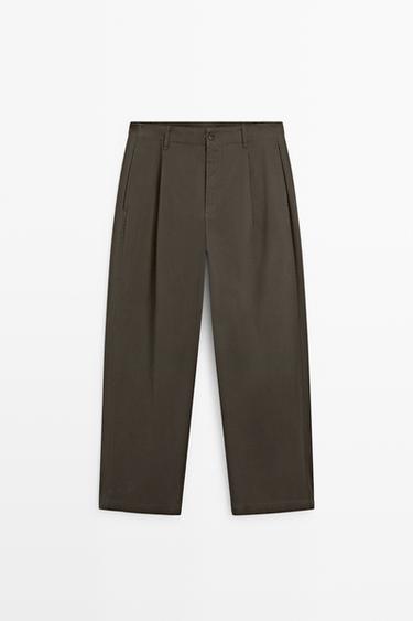 Barrel fit pants with dart detail — Khaki 1