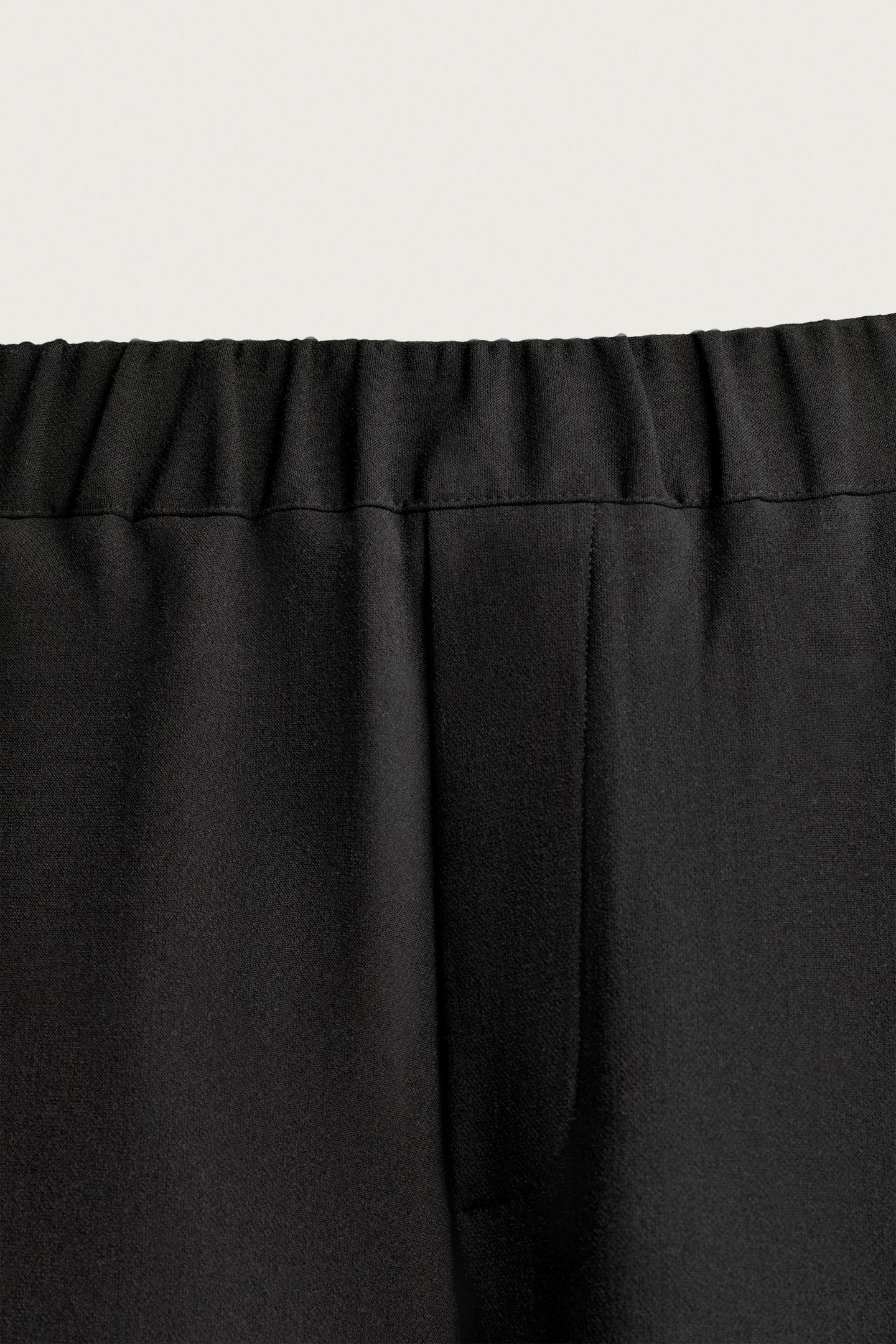 Брюки Zara Wide-Leg Flowy, цвет: Чёрный — фото 8