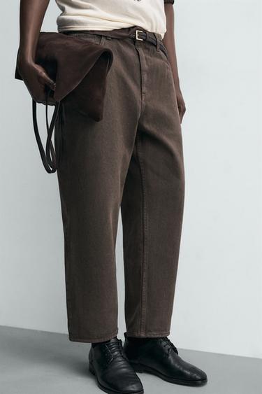 JEAN TAPERED WIDE FIT - Marron de Zara - Image 4