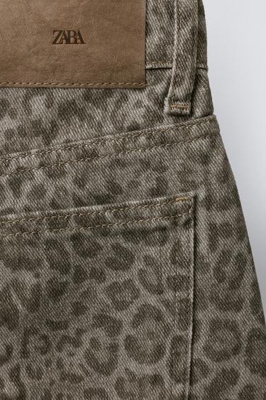 ANIMAL PRINT DENIM BERMUDA SHORTS - Brown by Zara - Image 3