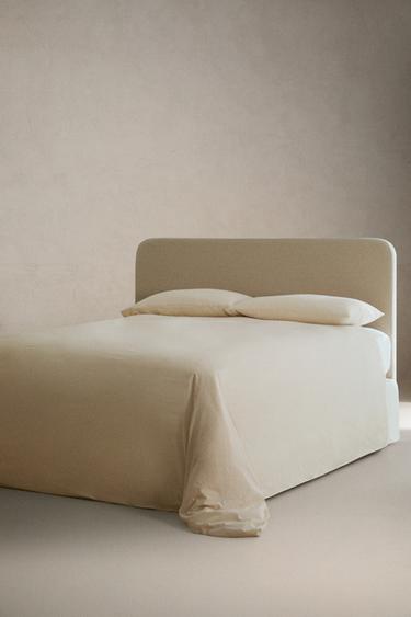 STRIPED SEERSUCKER COTTON DUVET COVER - Beige by Zara - Image 1