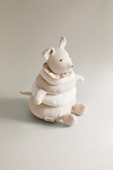 CHILDREN’S MOUSE STACKER SOFT TOY - Grey / Beige by Zara - Image 1