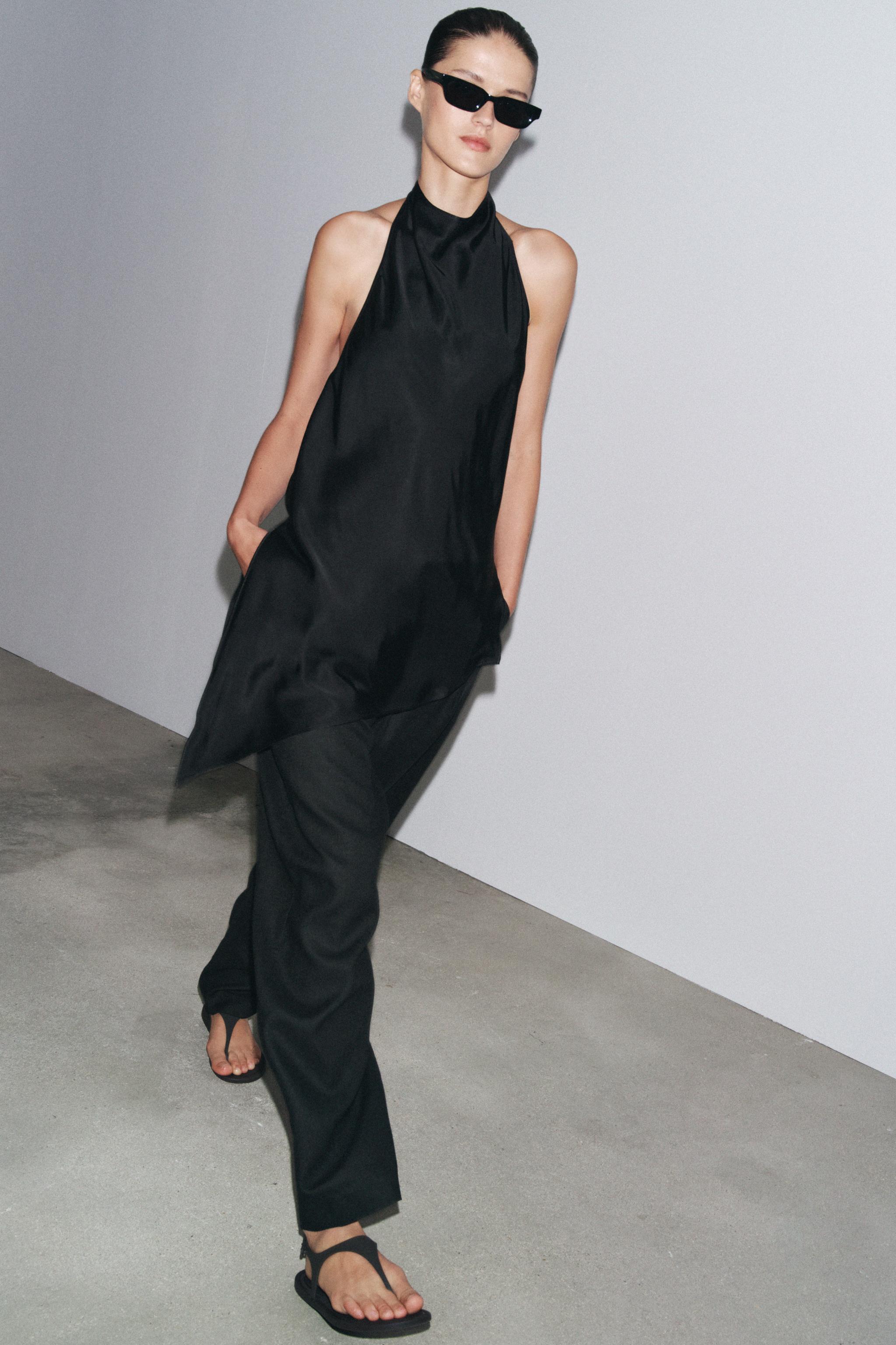 SATIN HALTER TOP - Black | ZARA South Africa