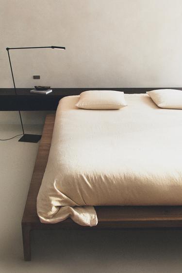 COTTON AND LINEN DUVET COVER - Ecru by Zara