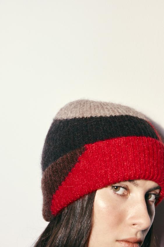 PRINTED KNIT BEANIE