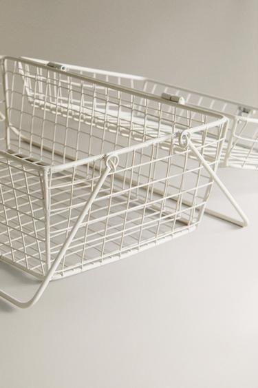 METAL STORAGE HAMPER WITH HANDLES - white by Zara - Image 3