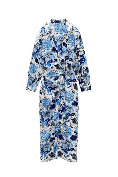 CROSSOVER DRESS WITH FLORAL PRINT