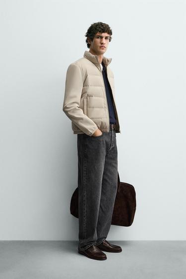VESTE REMBOURRÉE EN MATIÈRES VARIÉES - Beige de Zara - Image 3
