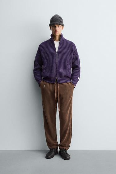 KNITTED JOGGERS WITH SIDE TAPING X SR_A - Brown by Zara
