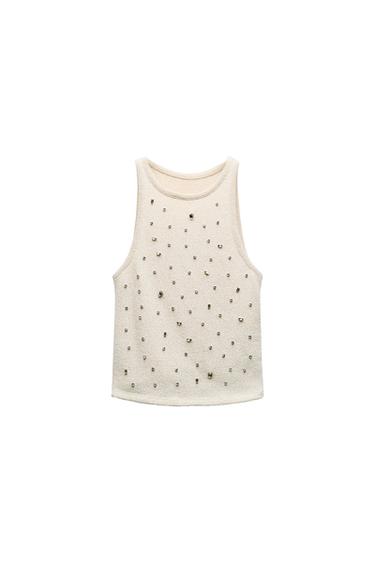 TOP WITH RHINESTONE STRAPS