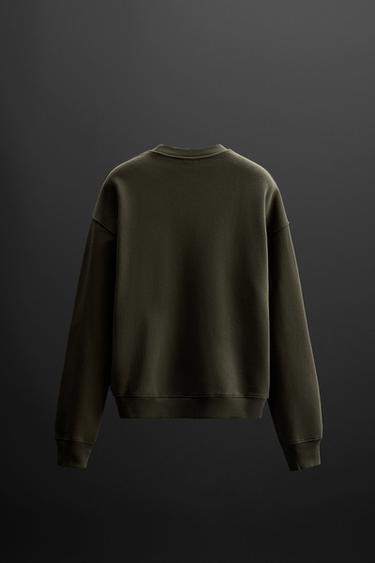 ROUND NECK SWEATSHIRT - GREEN by Zara - Image 6