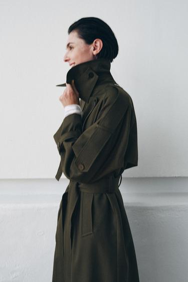 TRENCH OVERSIZE ZW COLLECTION ÉDITION LIMITÉE - Kaki clair de Zara - Image 3