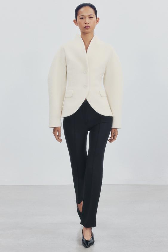 Zara BOUCLÉJAKK - Keskmine ecru - Pilt 0