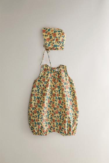 FLORAL BABY BONNET - Lime by Zara - Image 3
