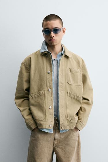 CAZADORA DENIM LAVADA - Marrón de Zara