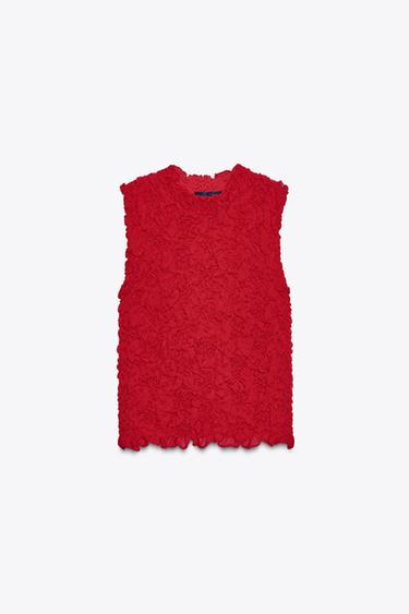 TEXTURED KNIT TOP - Red by Zara - Image 6