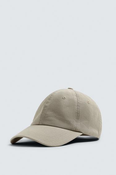 Zara WASHED COTTON CAP - Beige