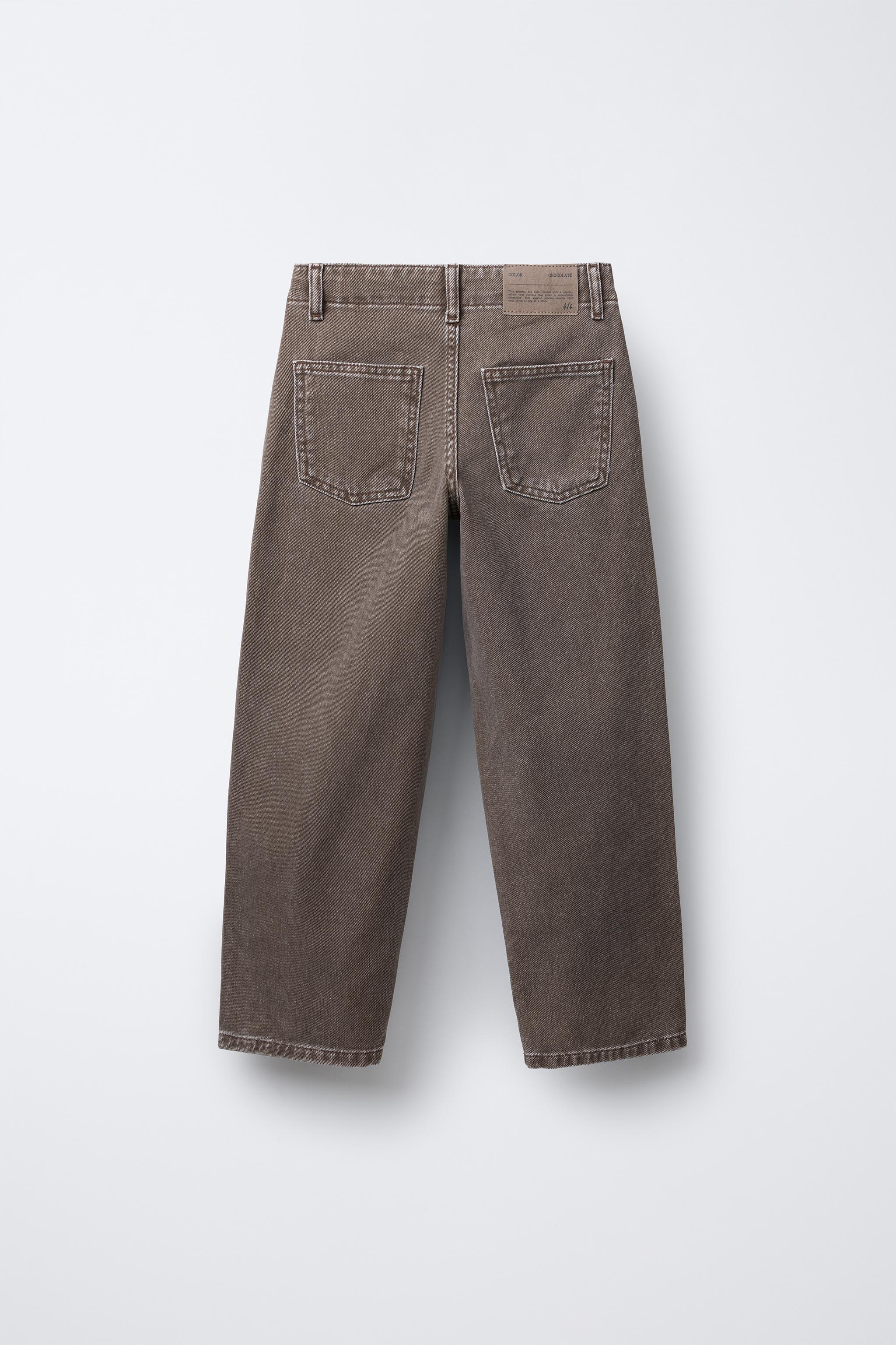 FRONT CUT BALLOON JEANS - Brown | ZARA United States