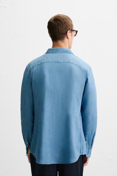 CHEMISE 100 % LIN - Bleu clair de Zara - Image 2