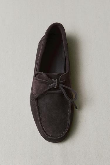 LEATHER LOAFERS - Brown by Zara