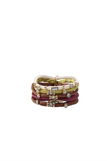 Zara FOUR-PACK OF WOVEN JEWELRY BRACELETS - Multicolored