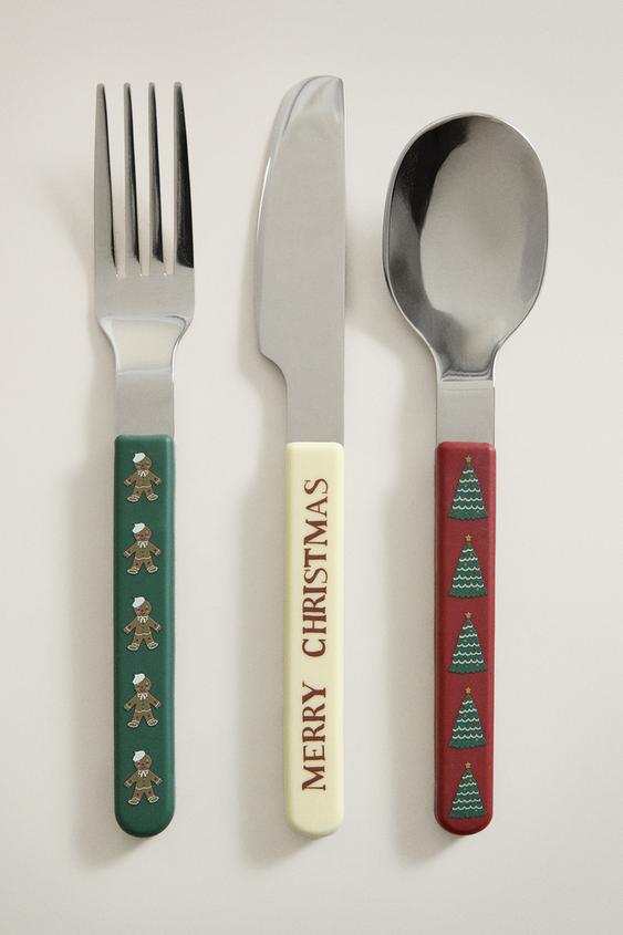 KINDER-BESTECK-SET WEIHNACHTEN (3ER-SET) - Bunt von Zara - Bild 0