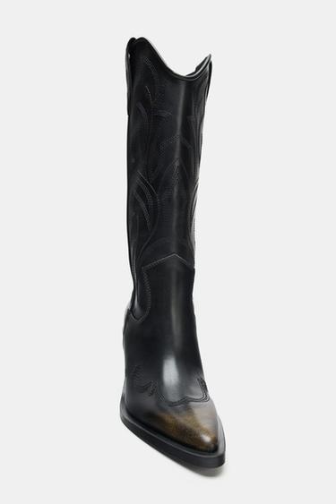 EMBROIDERED COWBOY BOOTS - Black by Zara - Image 5