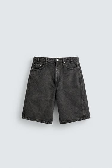 ШОРТИ BAGGY FIT - Вугільний Zara