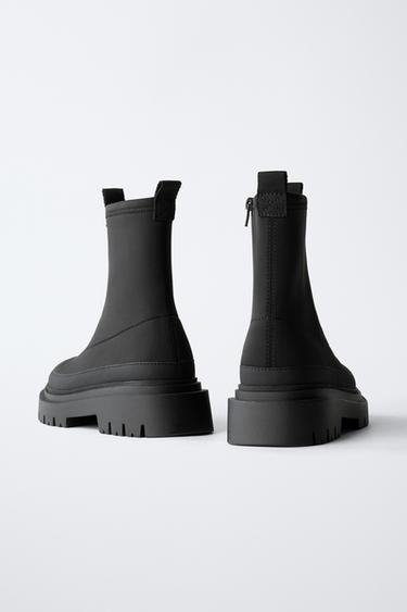 BOTTINES CHAUSSETTES WATER REPELLENT - Noir de Zara - Image 4