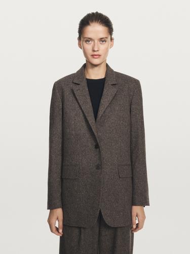 Veste de tailleur bottonato - Chocolat de Zara