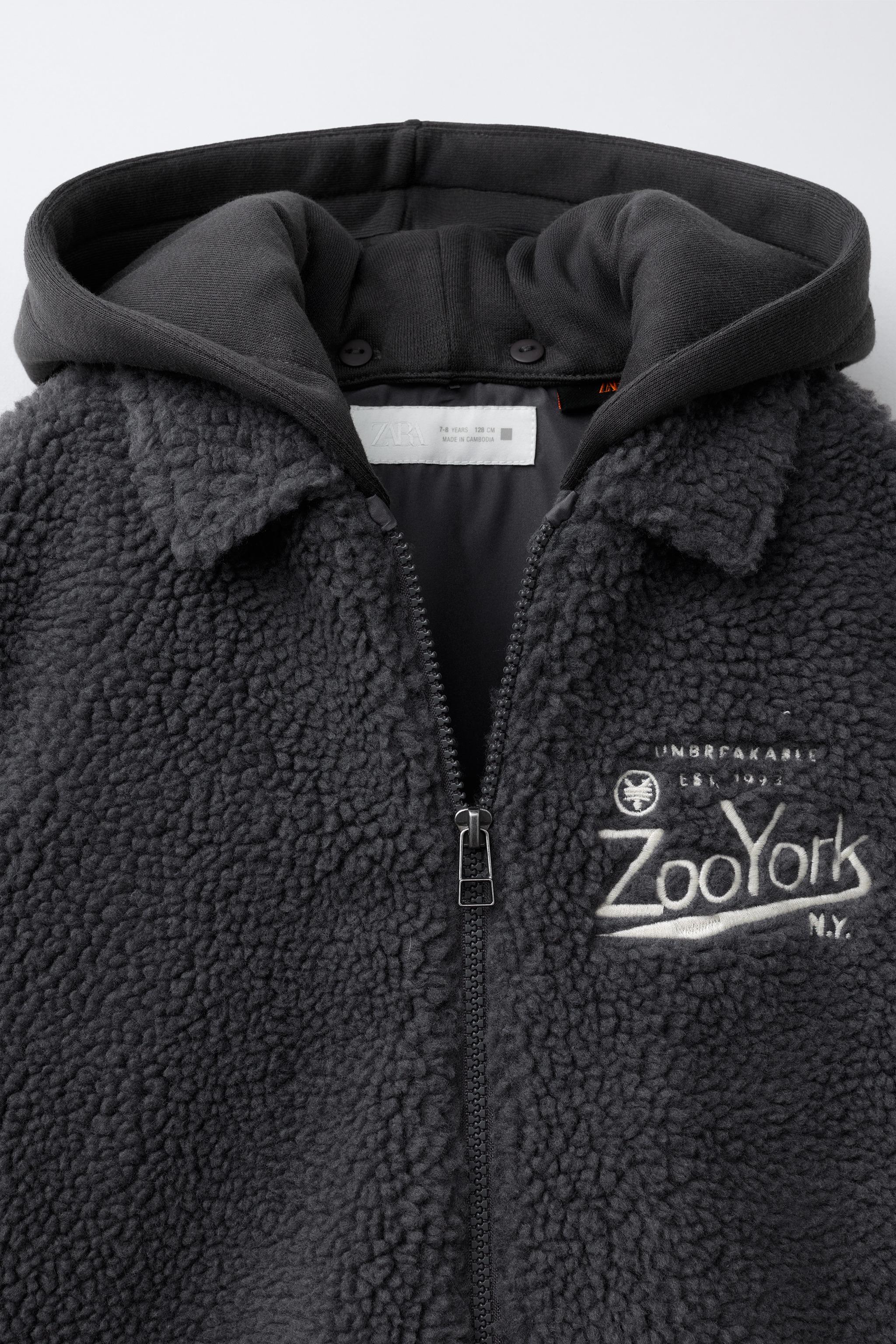 ZOO YORK® X ZARA REMOVABLE HOOD EMBROIDERED FLEECE OVERSHIRT