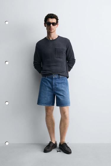 BERMUDA CHINO DENIM - Azul medio de Zara