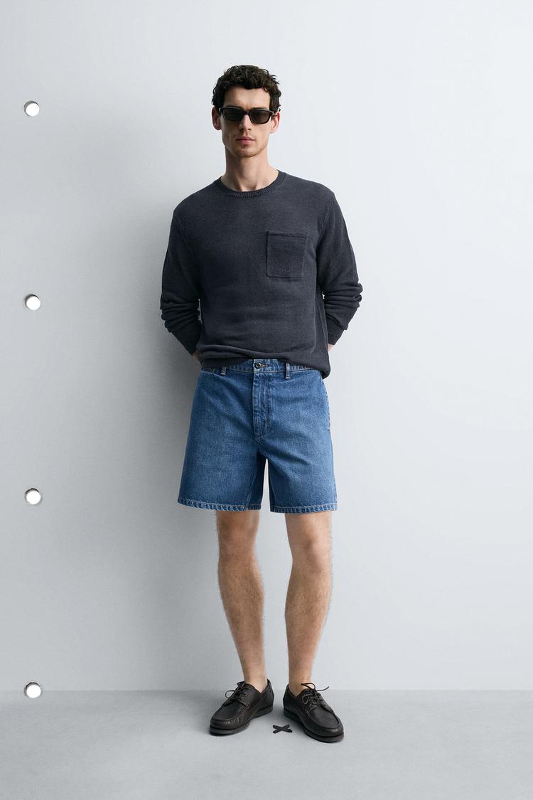 ZARA DENIM CHINO BERMUDA SHORTS