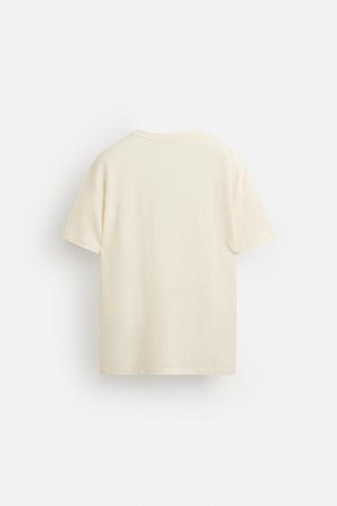 T-SHIRT 100 % LIN - Écru de Zara - Image 7