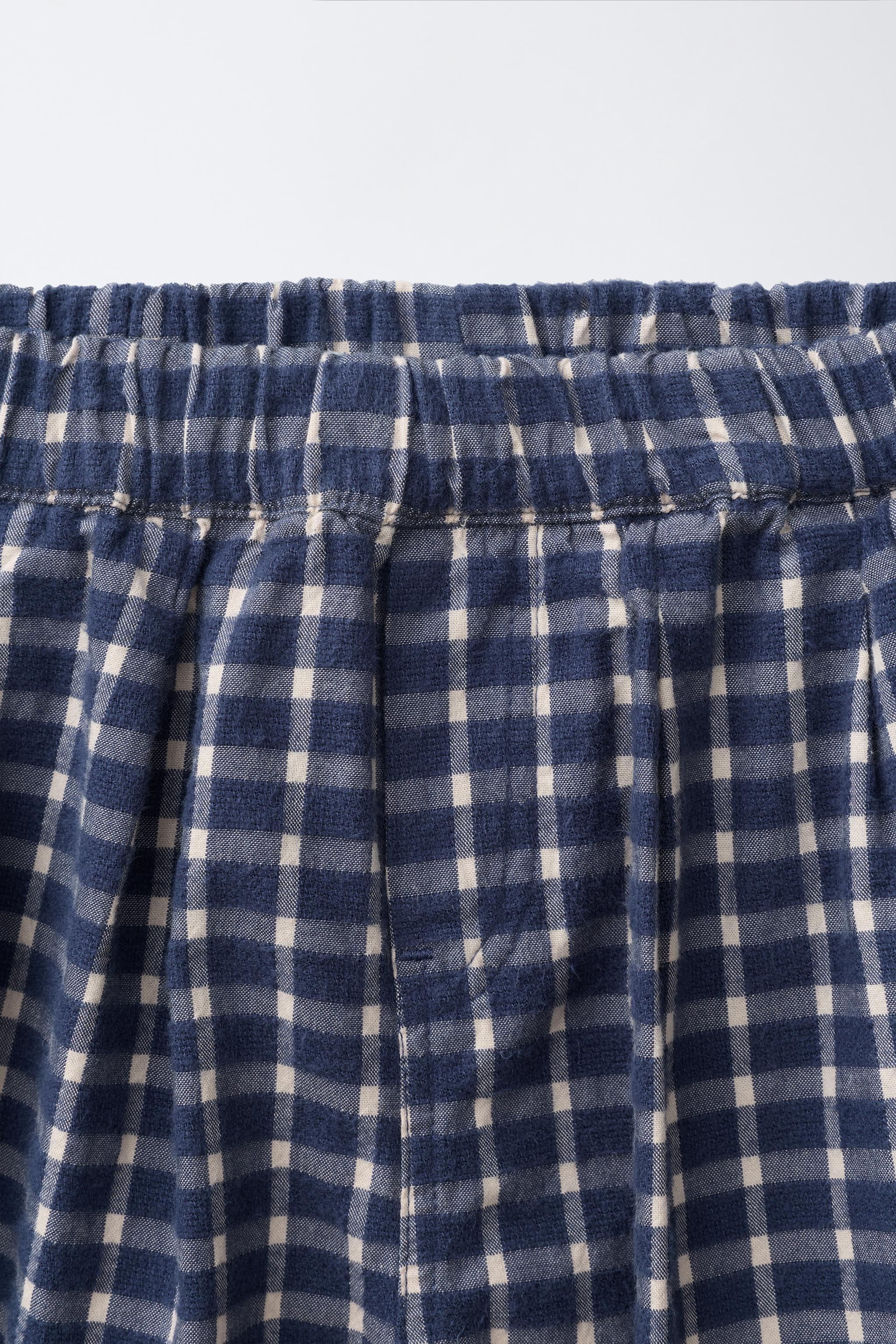 PLEATED CHECK BALLOON PANTS