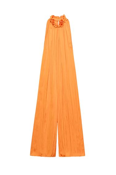 ZW COLLECTION SATIN JUMPSUIT - Orange by Zara