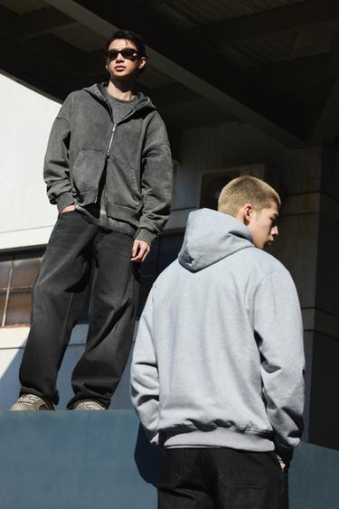 BASIC HOODIE - Grey marl by Zara