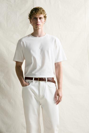 BRAIDED LEATHER BELT - Brown by Zara - Image 0