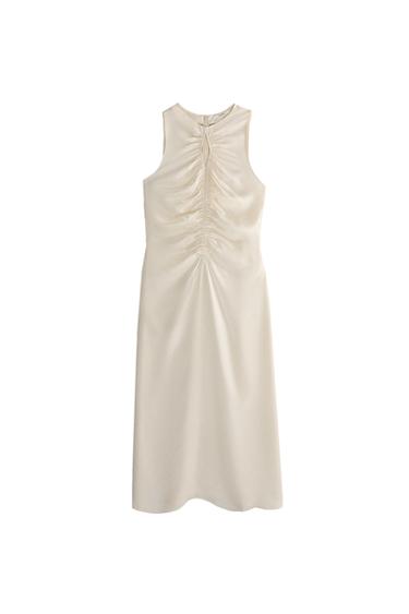 CAMISOLA DE SEDA COM FRANZIDOS - Cru da Zara