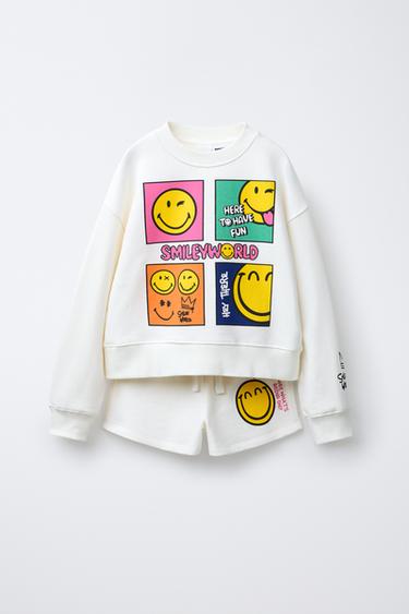 Zara SMILEYWORLD ® SWEATSHIRT AND SHORTS TOTAL LOOK -  - Image 0
