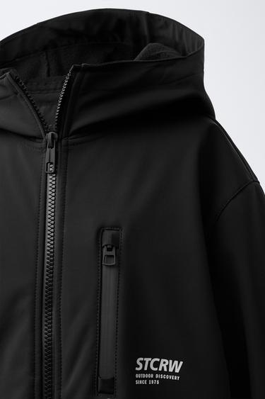 VESTE TECHNIQUE DOUBLÉE CAPUCHE DÉPERLANTE - Noir de Zara - Image 4