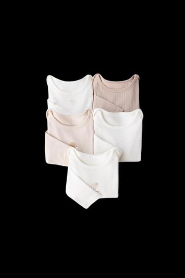 Zara FIVE-PACK OF CHICK BODYSUITS - taupe brown - Image 0