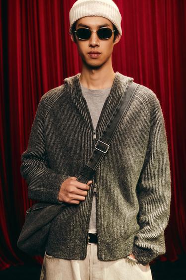 KNIT HOODIE - Grey by Zara