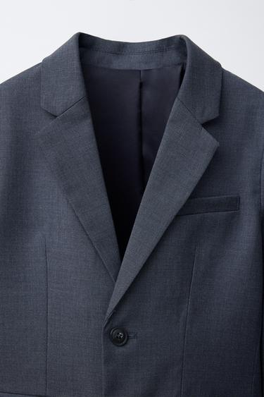 TEXTURED SUIT BLAZER - Navy blue by Zara - Image 2